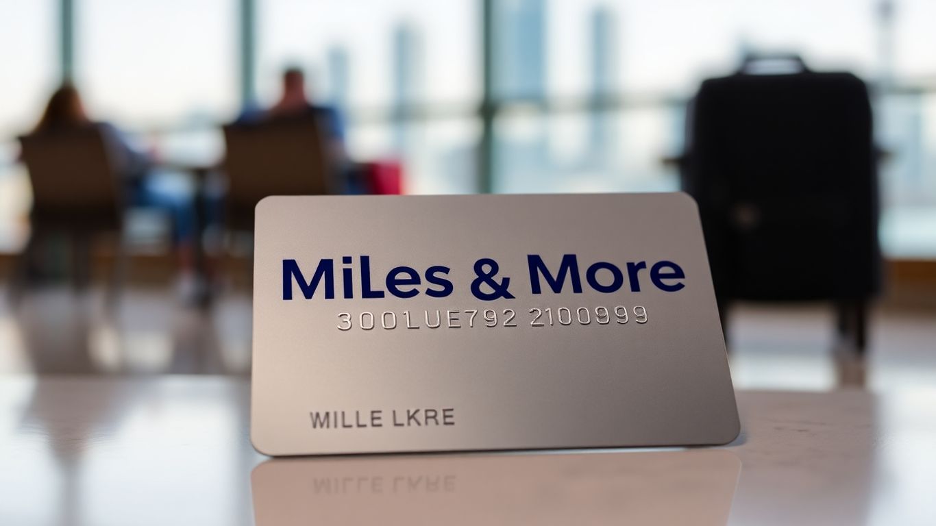 Miles & More Kreditkarte mit Reisehintergrund