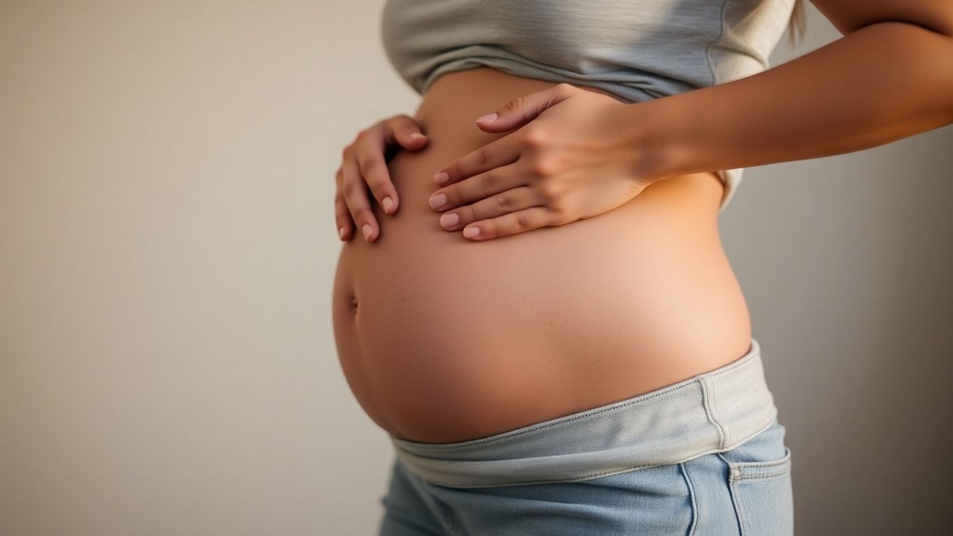 Mulher grávida com dor abdominal no início da gestação.