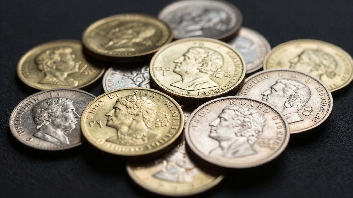 Private mint coins arranged for sale in Austin.