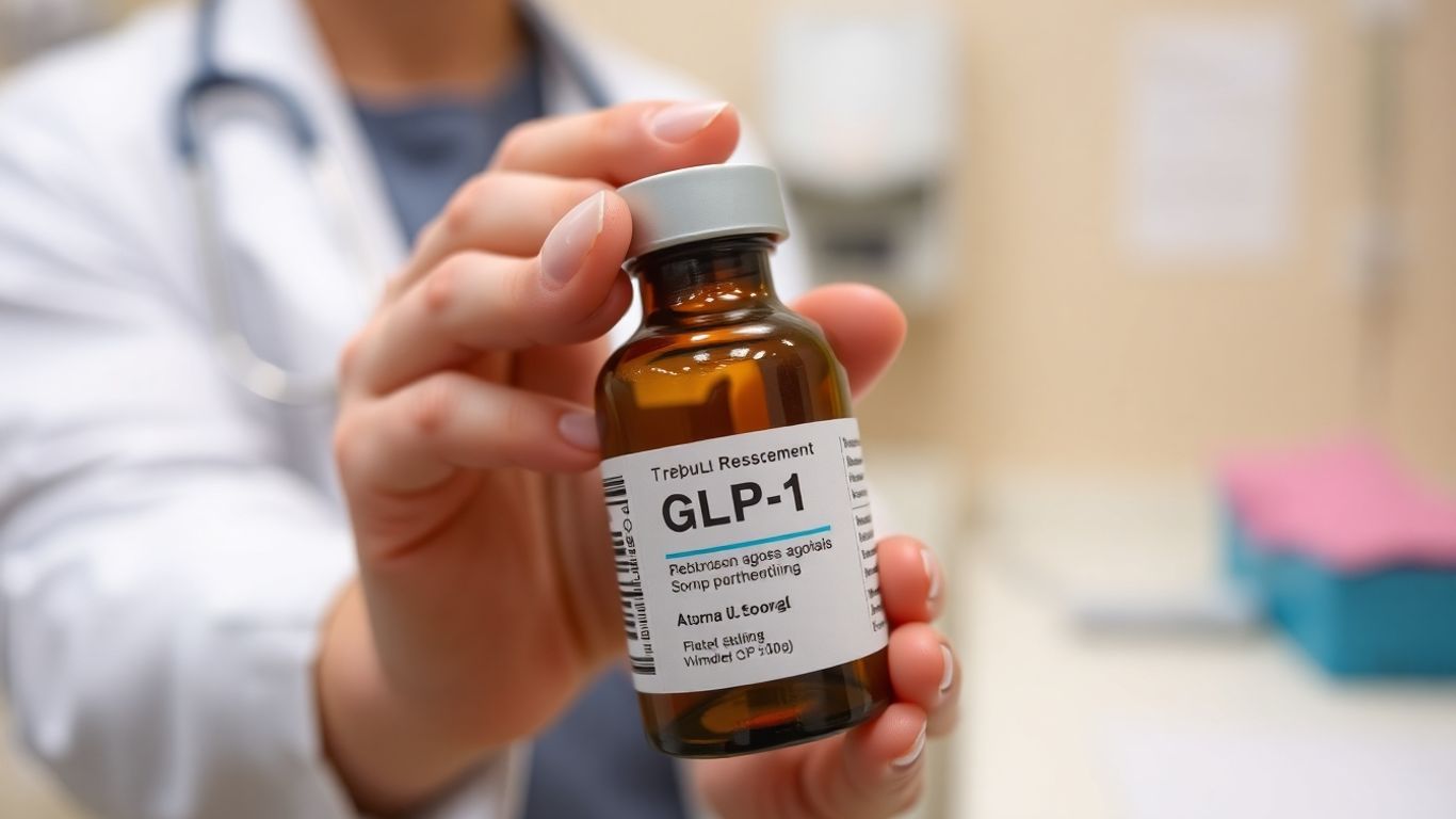 Pessoa segurando medicamento agonista GLP-1