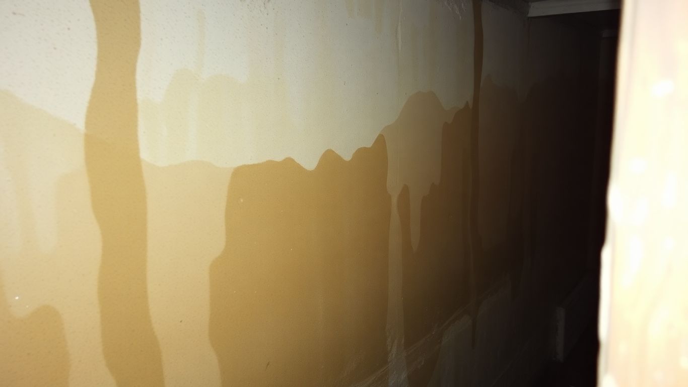 Damp wall with water stains inside a home.