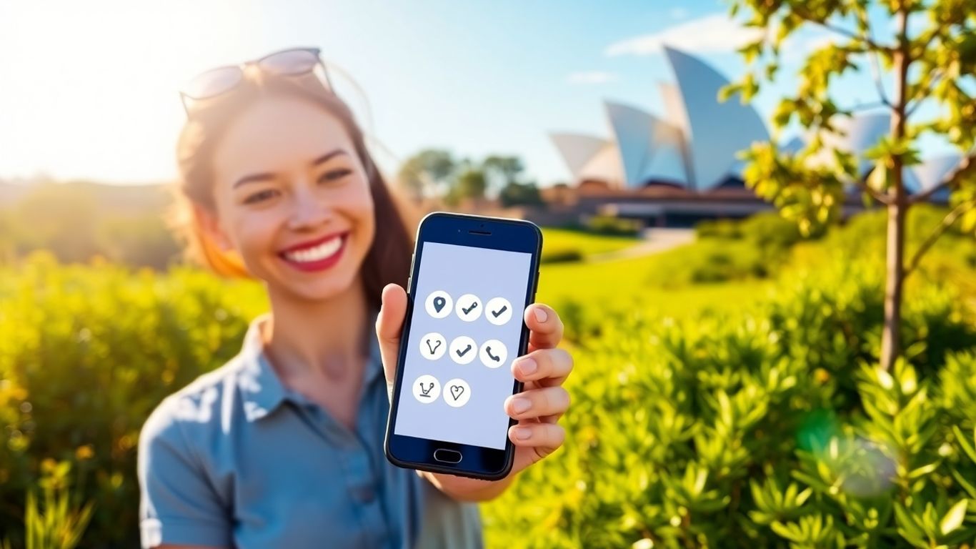 Australian person earning cash with survey app on phone.