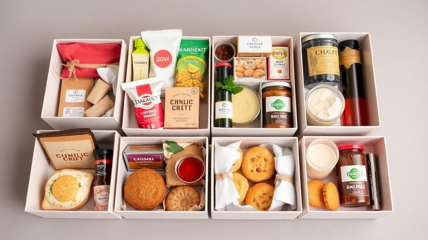 กล่องขนมงานศพหลากหลายชนิด จัดวางอย่างสวยงาม