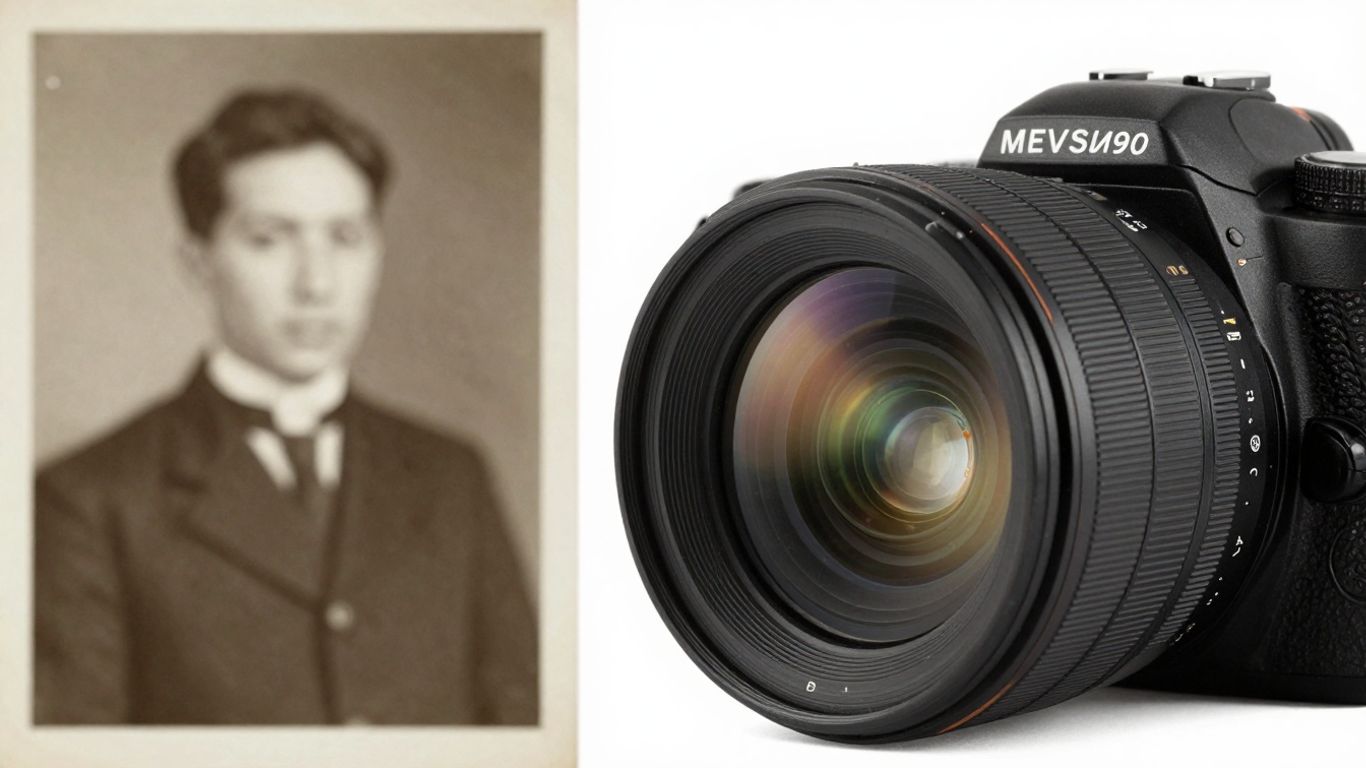 Vroege foto evolueert naar moderne digitale fotografie.