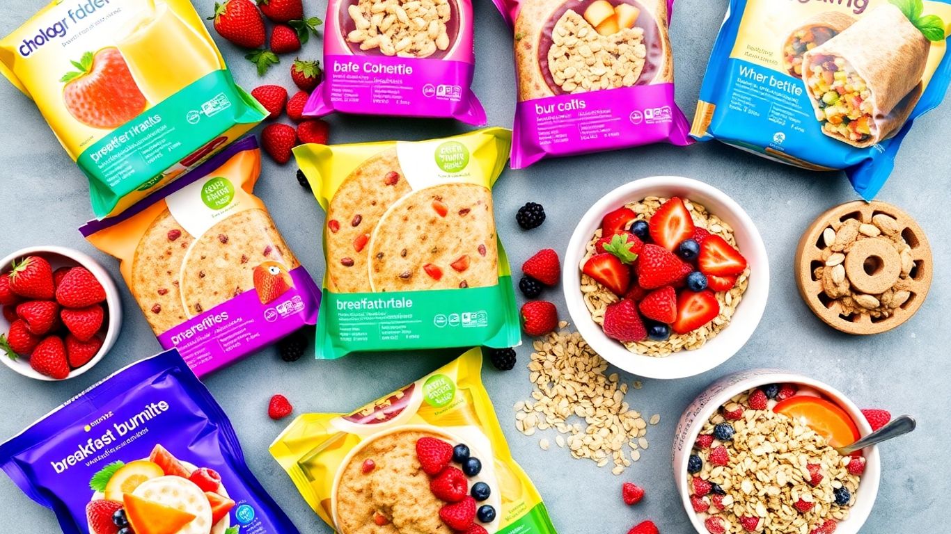 Frozen breakfast meals and smoothie packs.