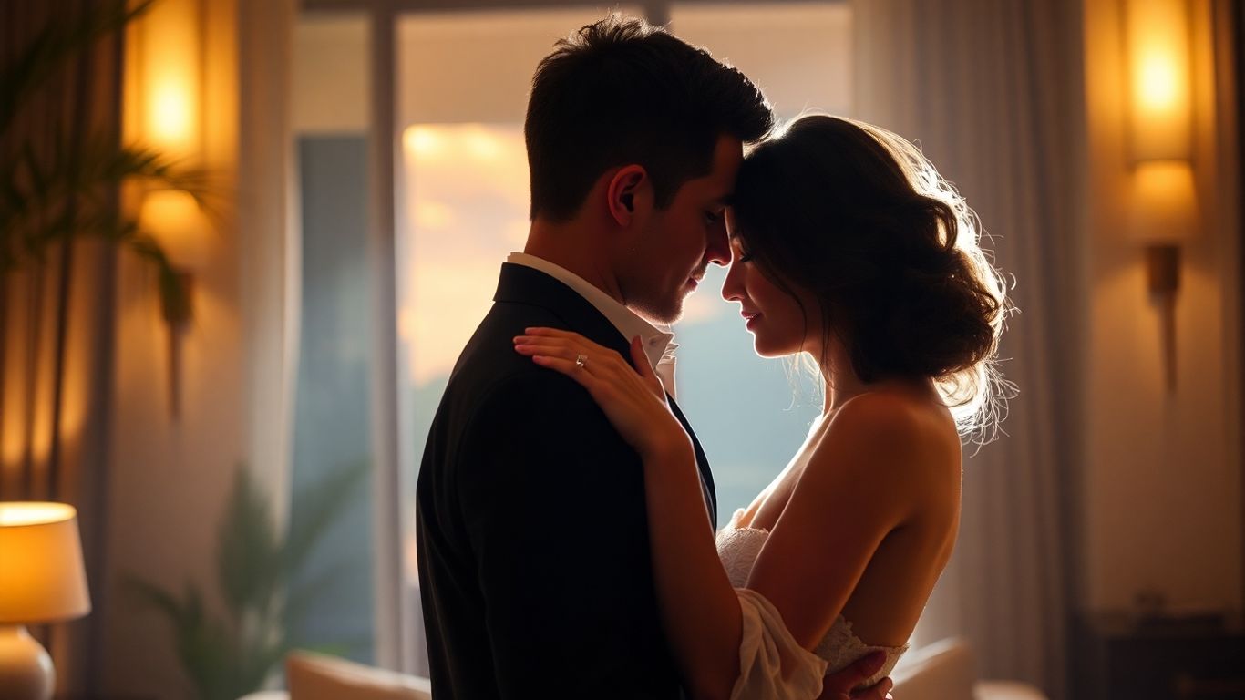 Couple in a romantic fantasy suite during Bachelor finale.