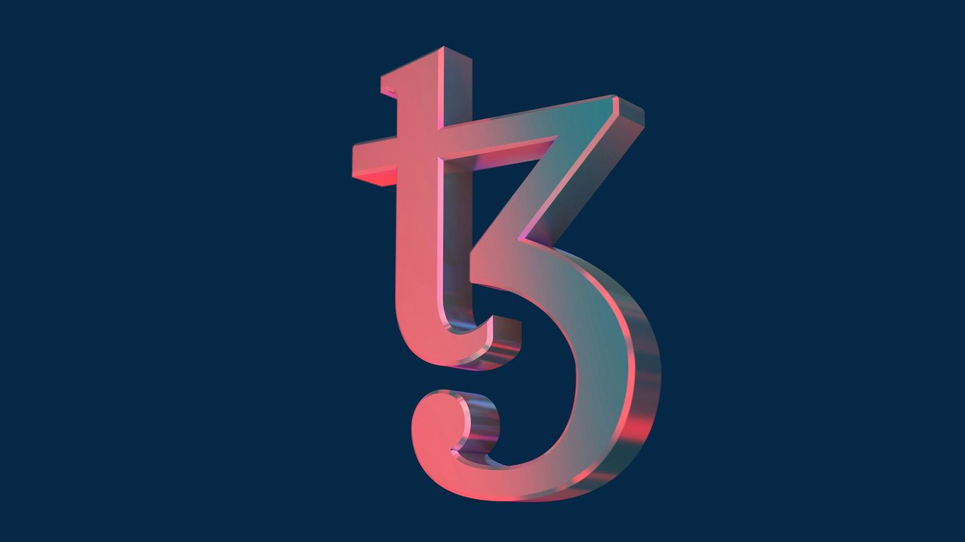 a pink and blue number five on a blue background