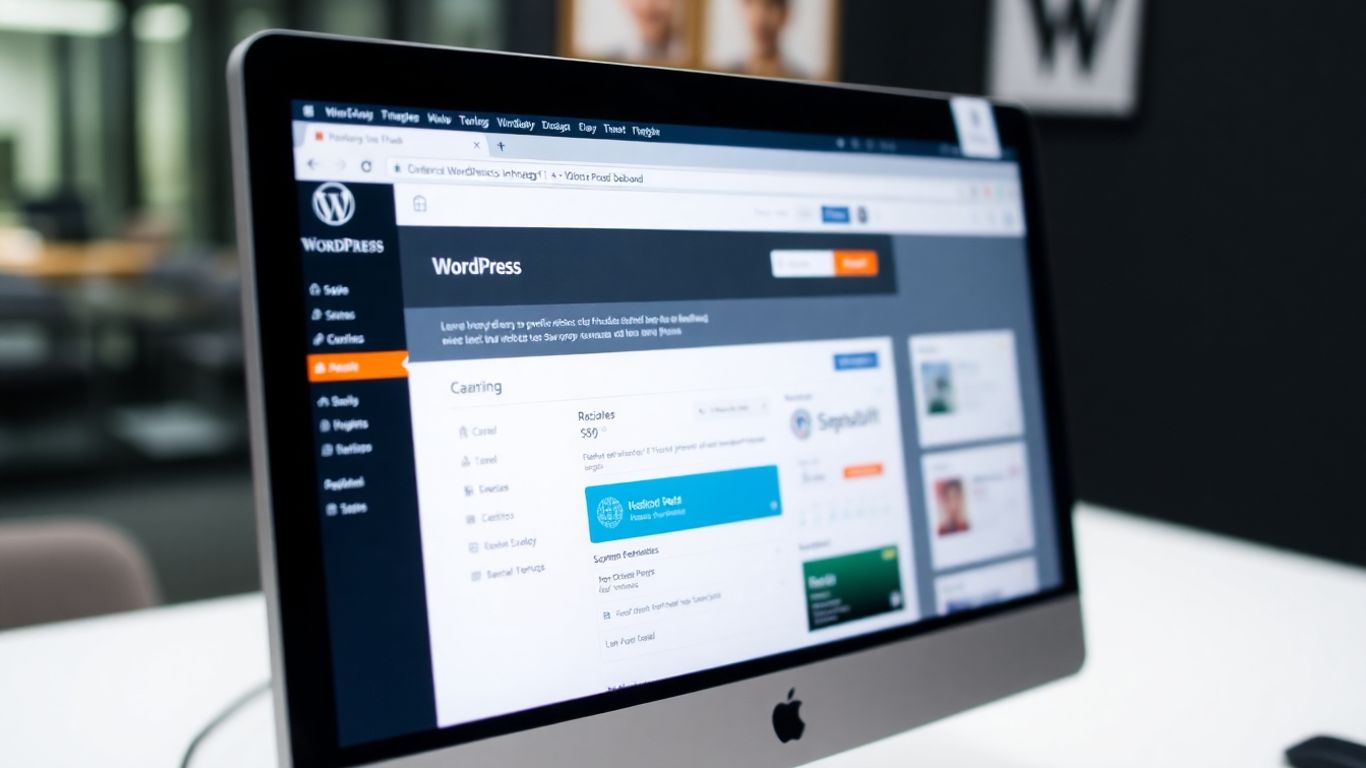 Interface WordPress sur un écran d'ordinateur
