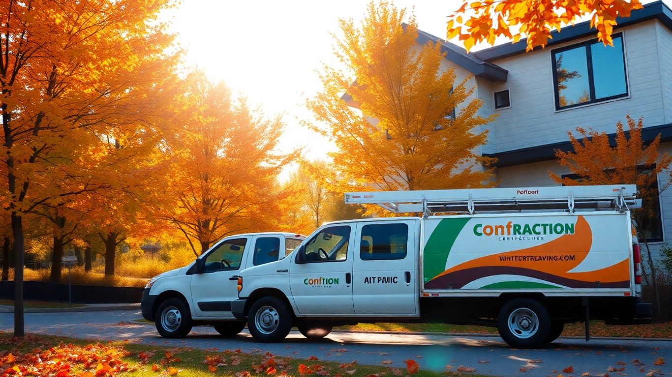 Contractor truck autumn house digital marketing growth