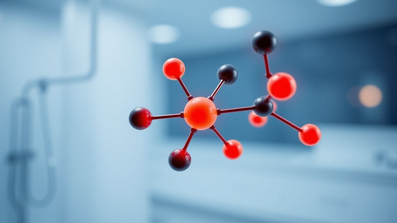 Glutathione molecular model in scientific close-up photo