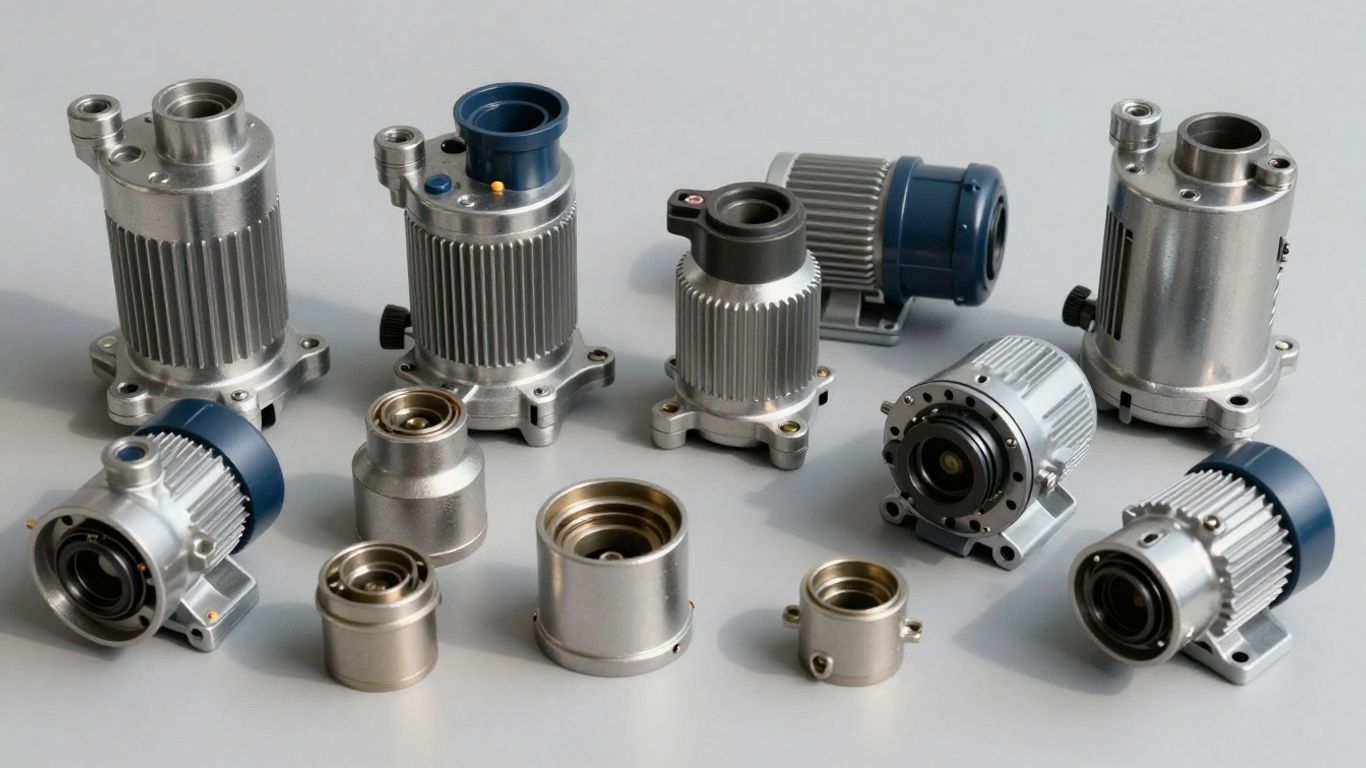 Verschillende soorten waterpompen voor boten op een rij.