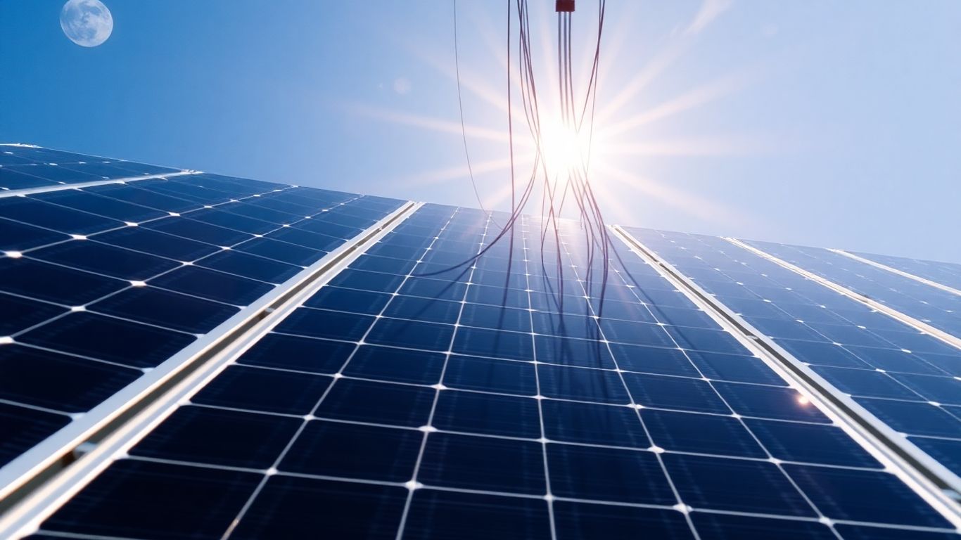 Panneaux solaires avec câbles dynamiques ajustant la puissance.