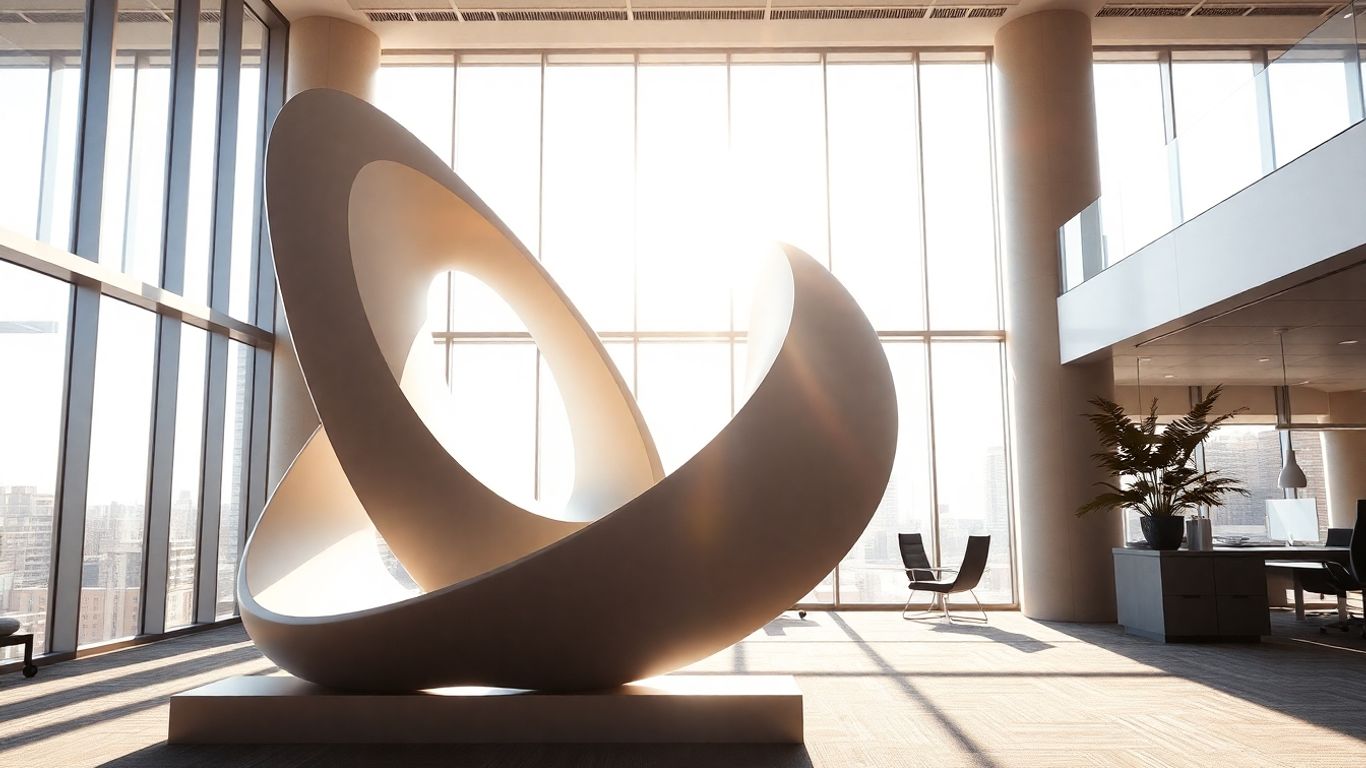 Draper VC office interior with abstract sculpture.