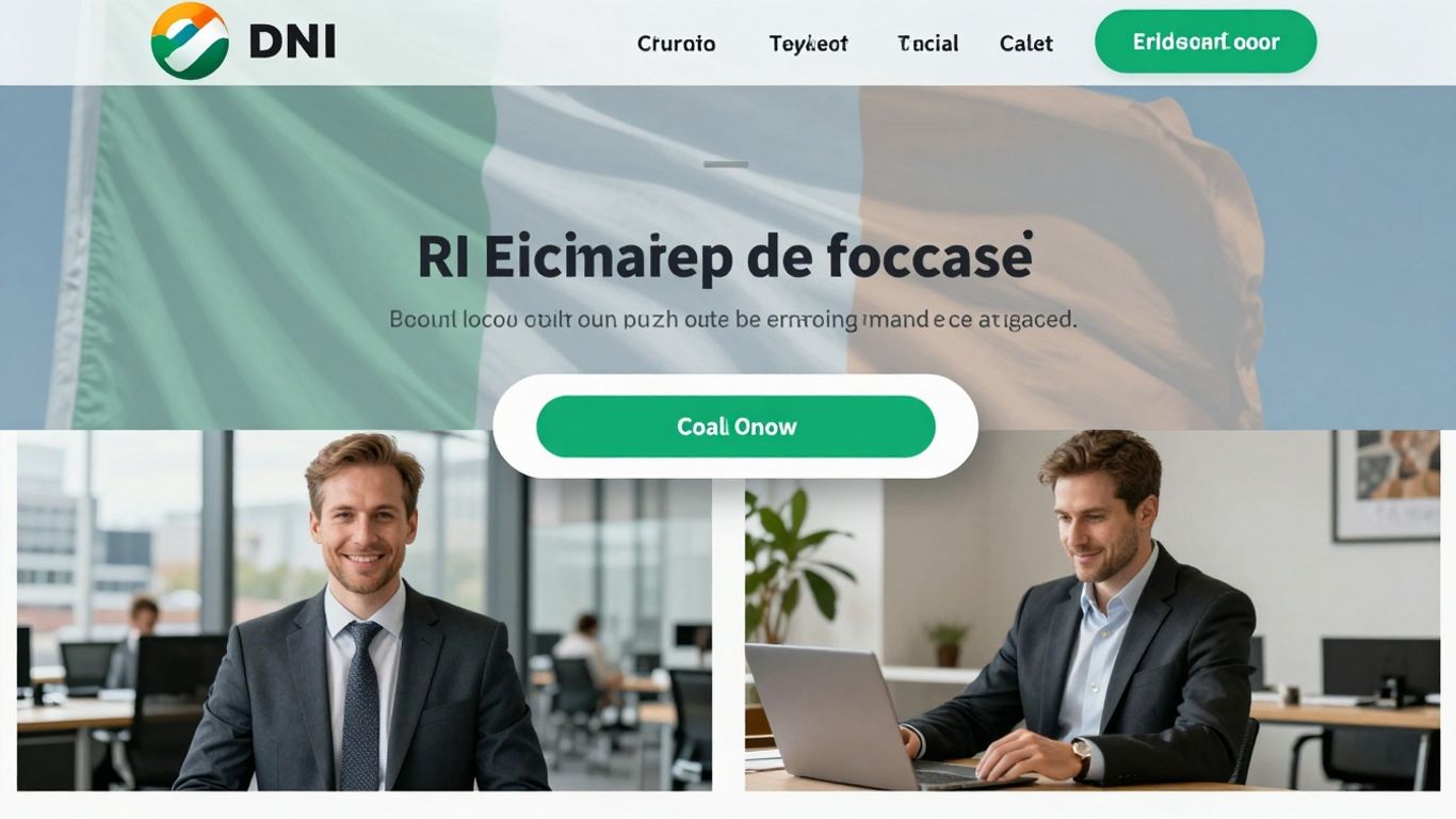 Modern website design with Irish elements.