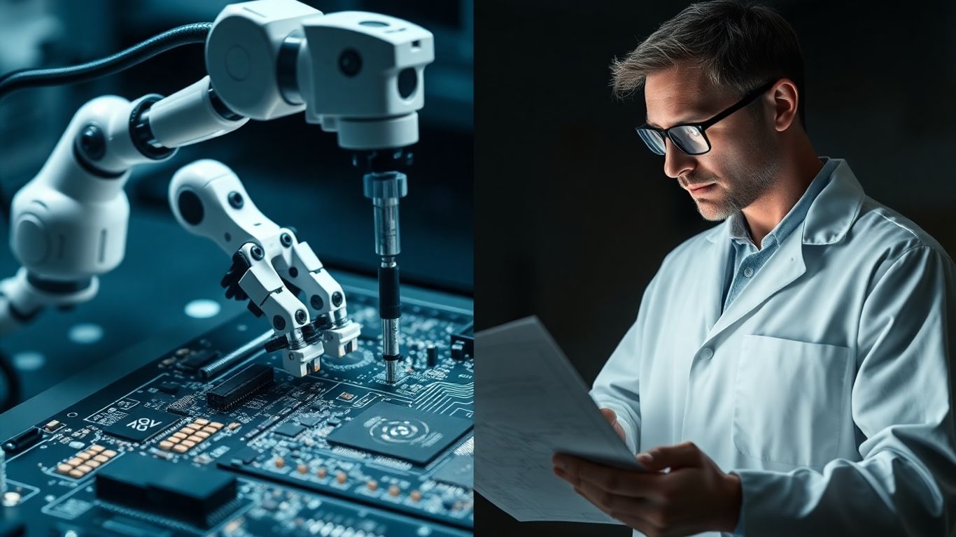 AI robot arm vs human engineer