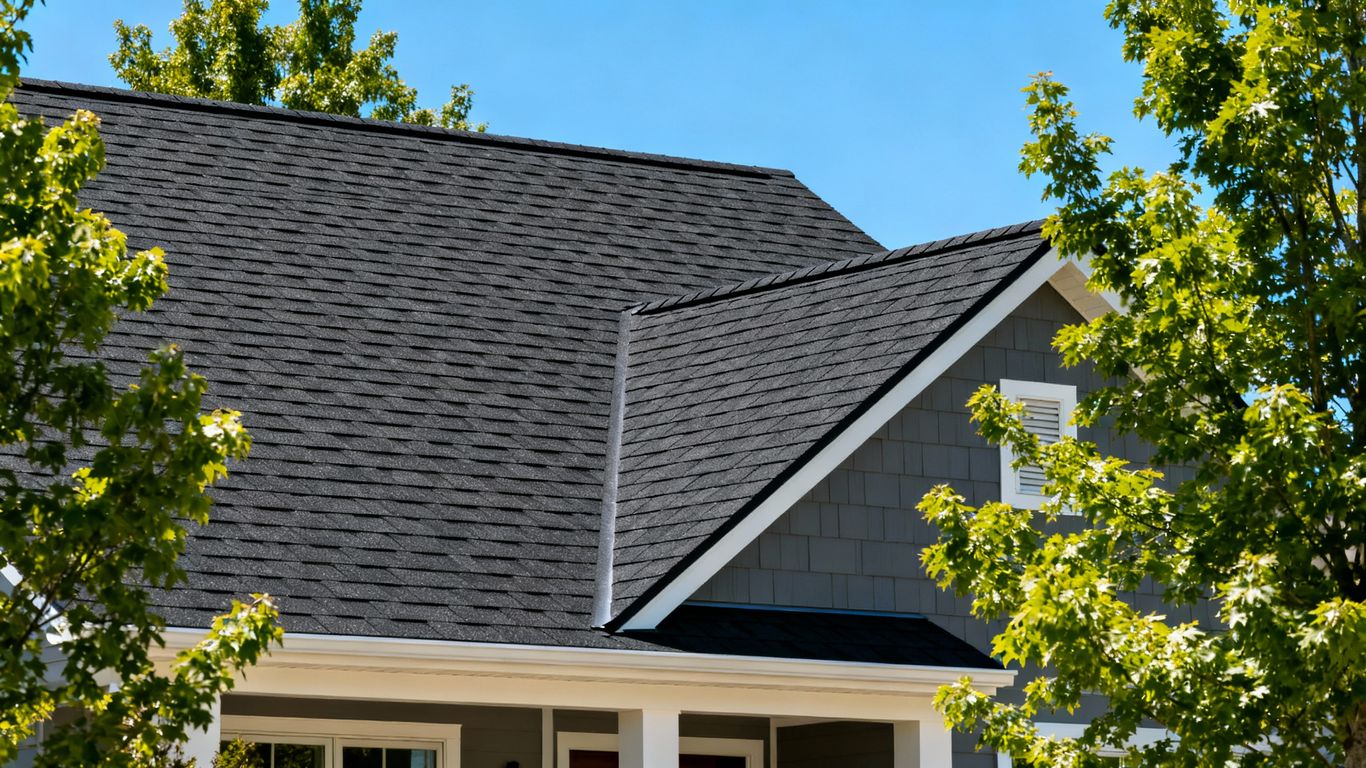 GAF certified roof on a modern home.
