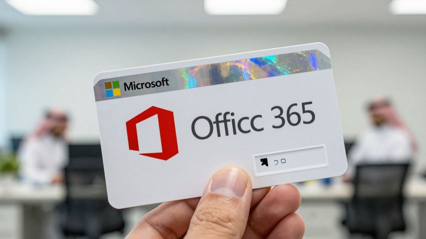 Clave de producto de Office 365 en mano