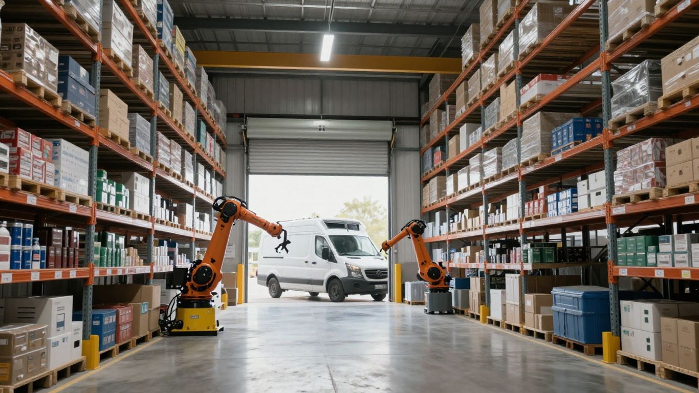 Snabba och effektiva leveranser i ett modernt distributionscenter.