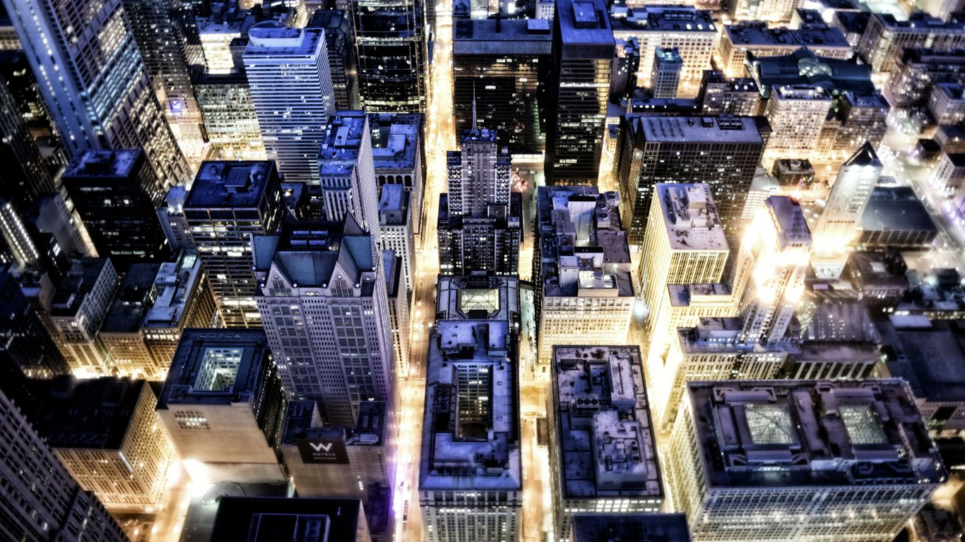 top view of cityscape during night time