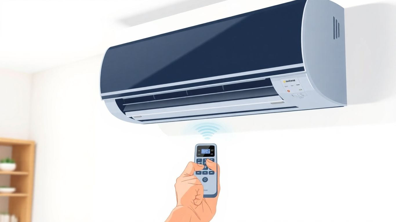 Klimaanlage mit Fernbedienung im Wohnzimmer