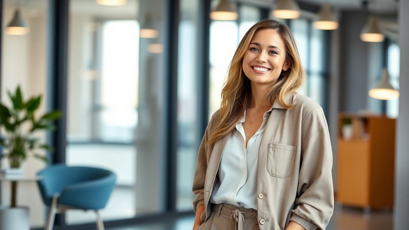 Comfortable work attire for a happy workday.