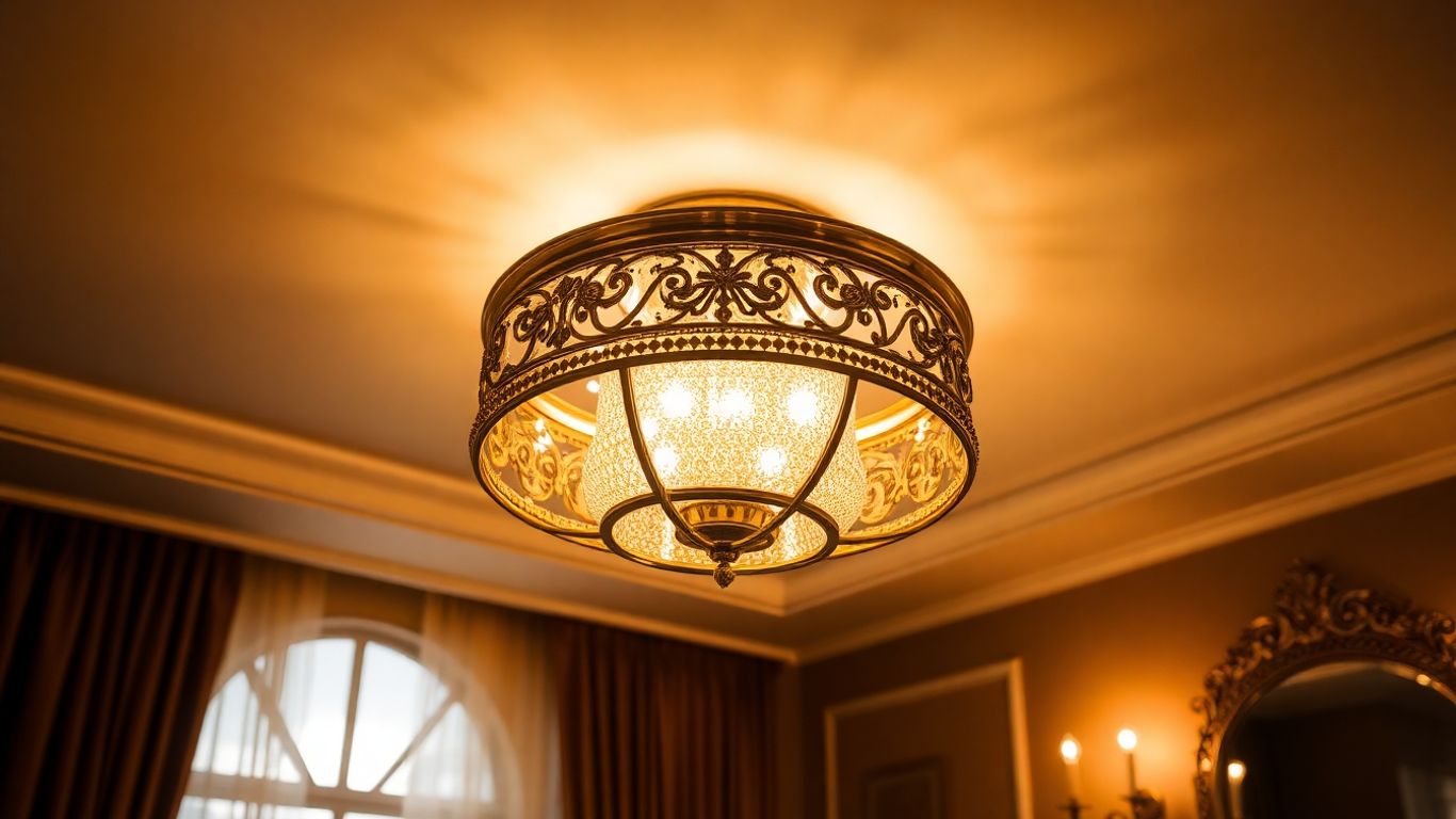 Elegant gold flush mount ceiling light