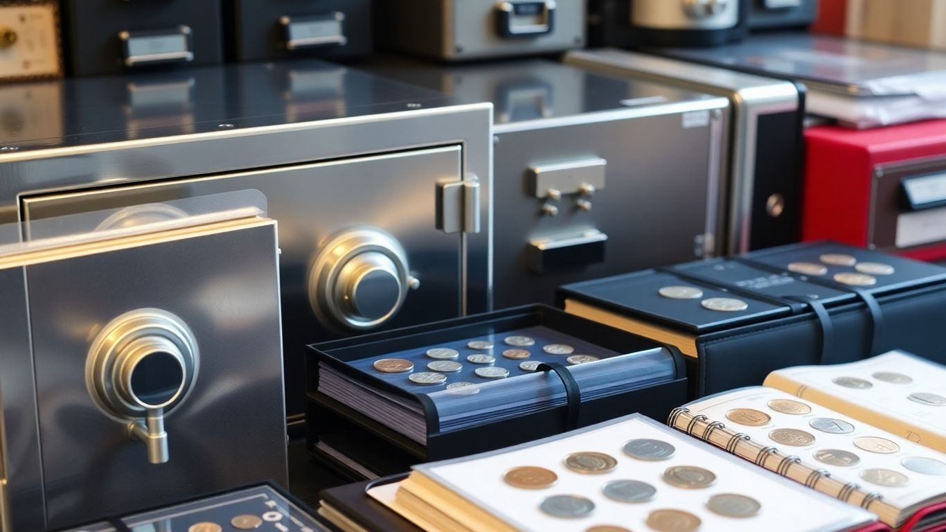 Secure coin storage containers for collections.
