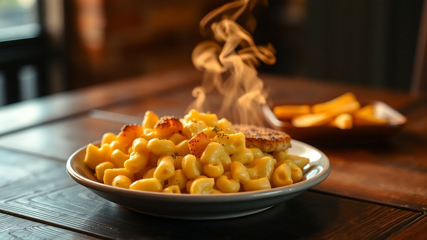 Cozy solo dinner plate with comfort food.