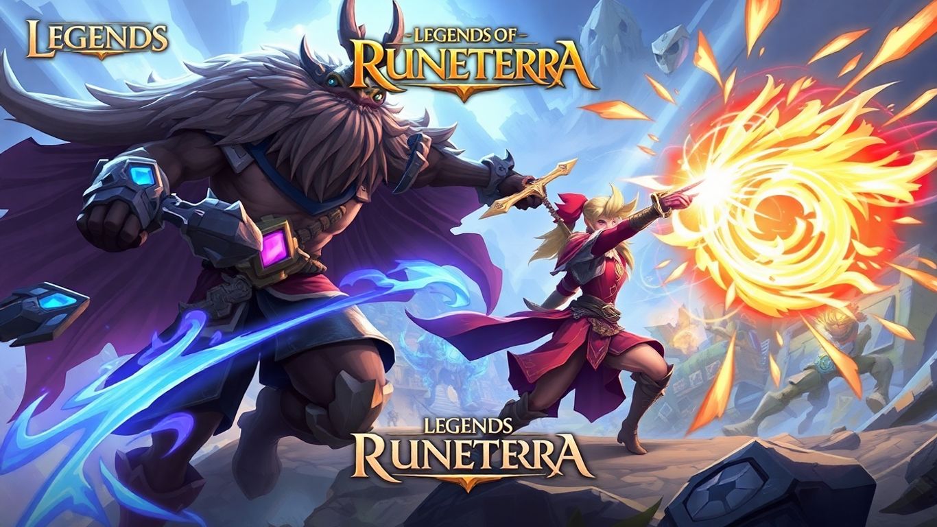 Legends of Runeterra characters in a fantasy battle scene.