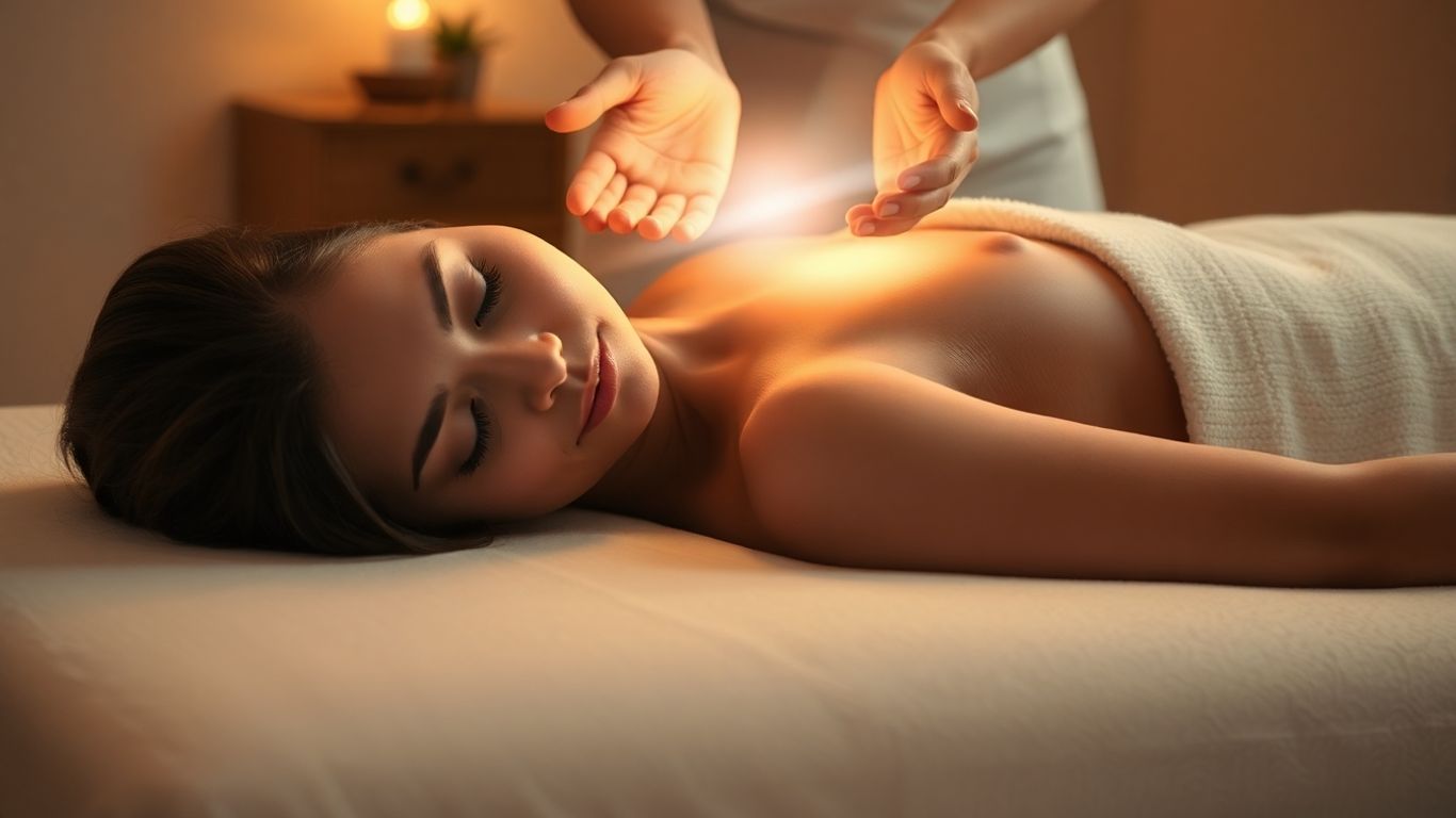 Personne détendue recevant une séance de Lahochi.