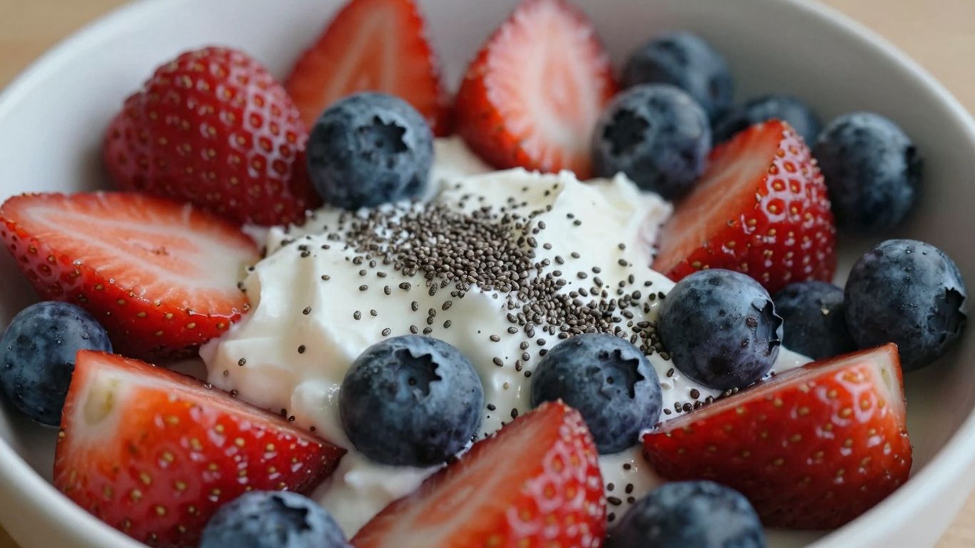 Greek yogurt with berries and chia seeds