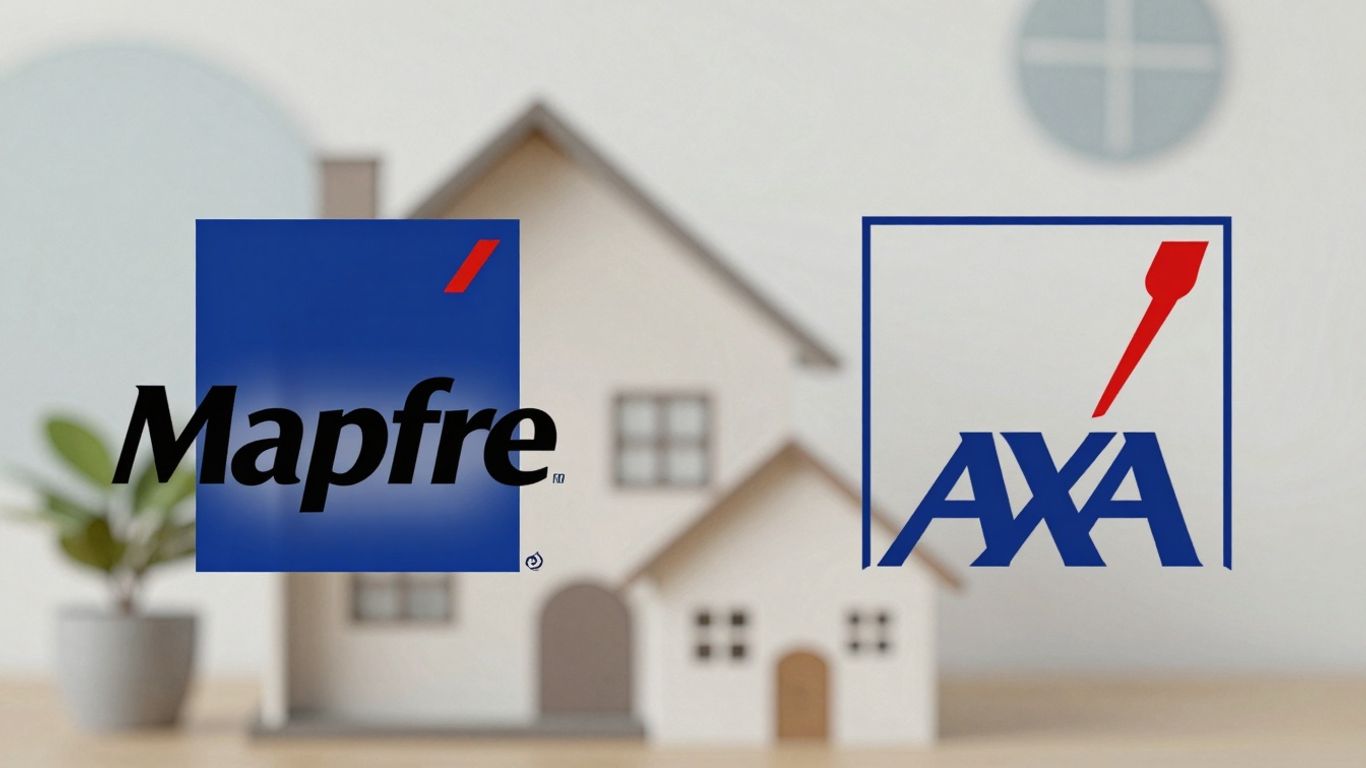 Logos de Mapfre y AXA con fondo de casa.