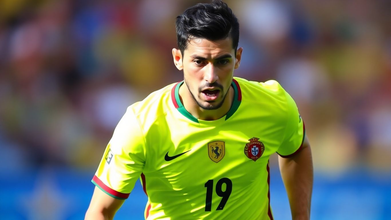 Nuno Mendes em campo de futebol