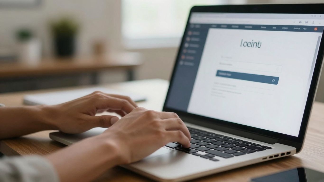 Person logging into edFinancial student loan account online.