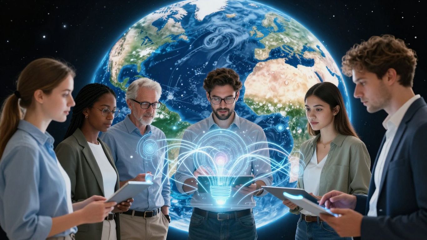 NASA HeroX crowdsourcing platform with diverse team collaborating.