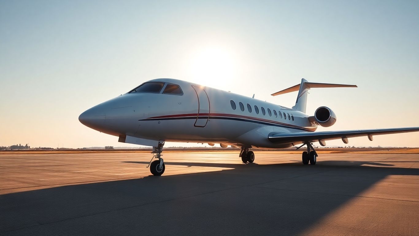 Private jet on tarmac