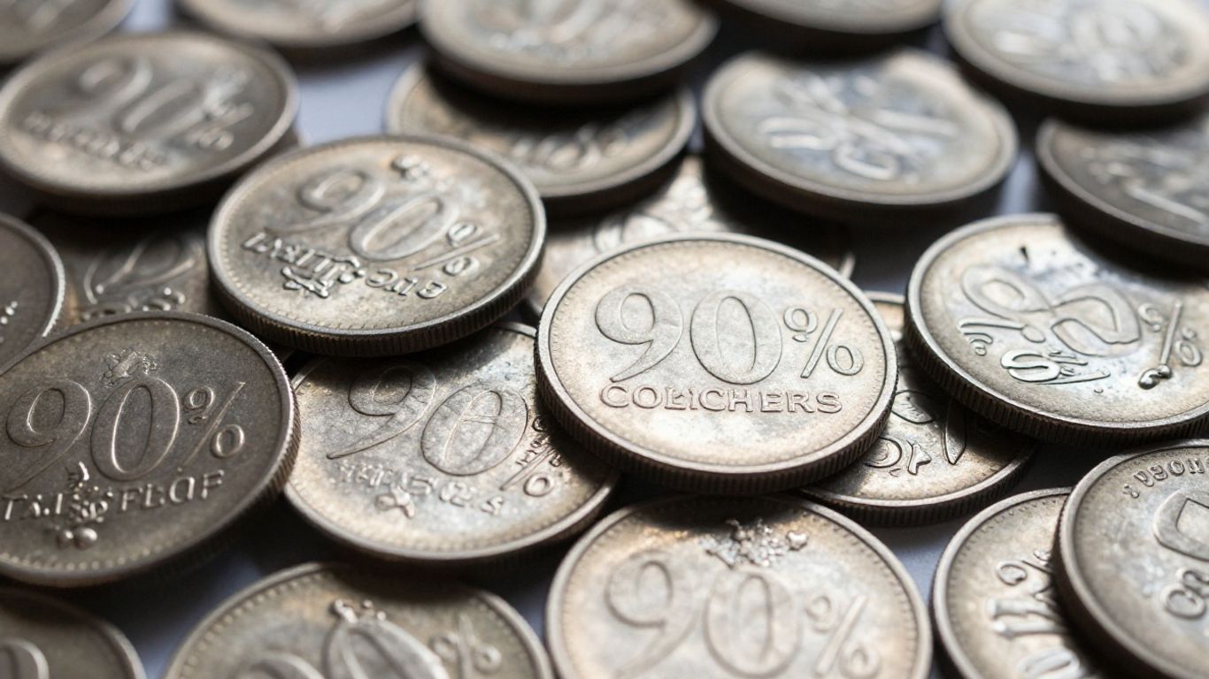Pile of shiny 90% silver coins
