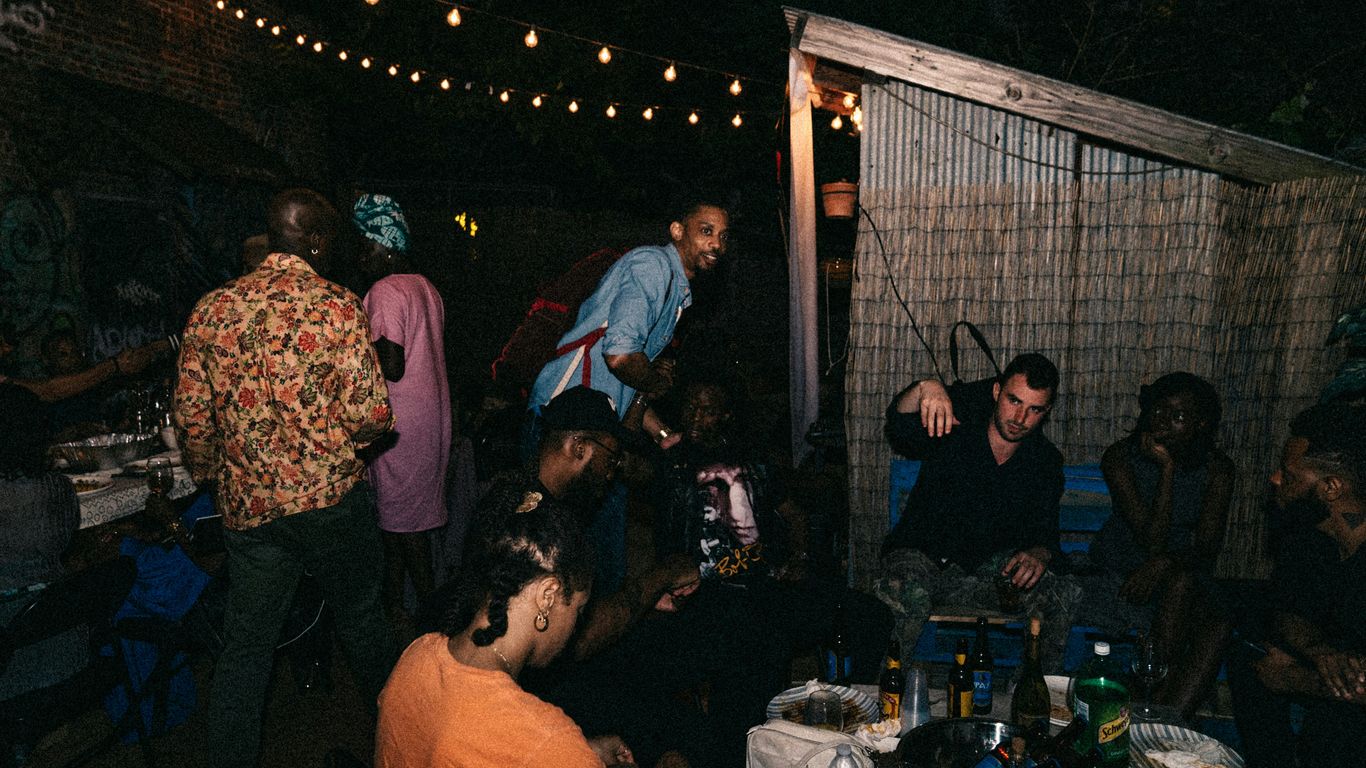 woman in orange t-shirt