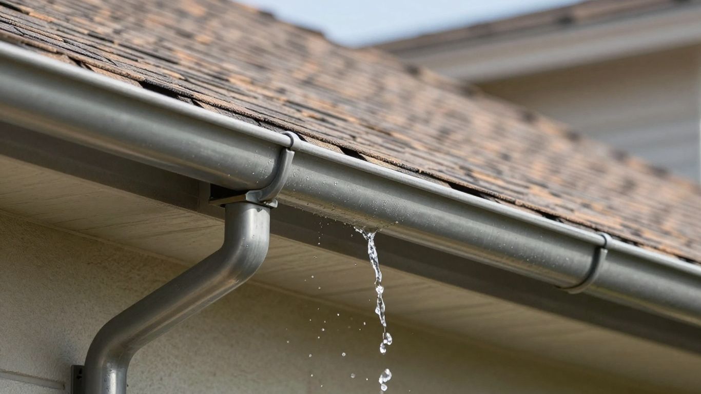 Gutter system on a residential roof