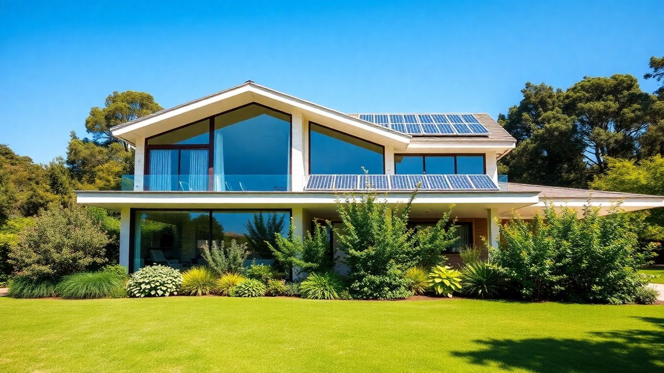 Sustainable Chastain Park home with solar panels.