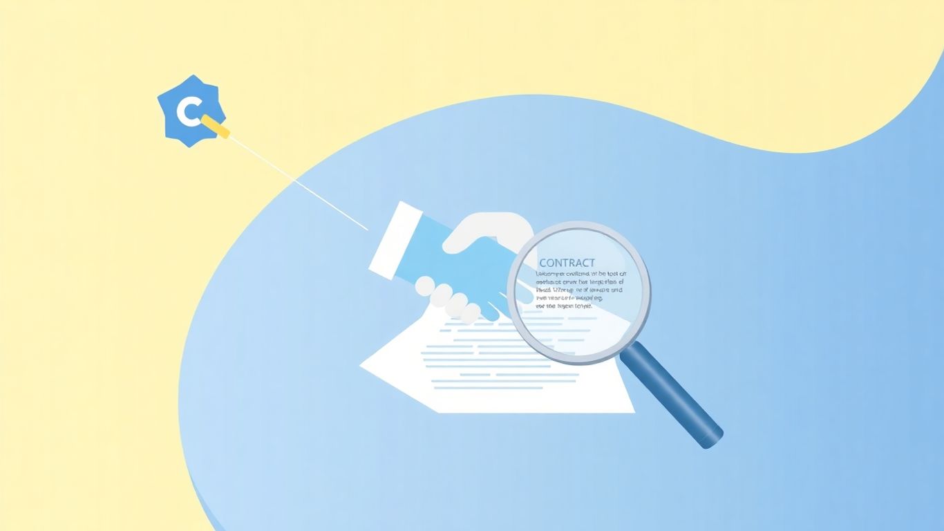 Handshake over a contract infographic.