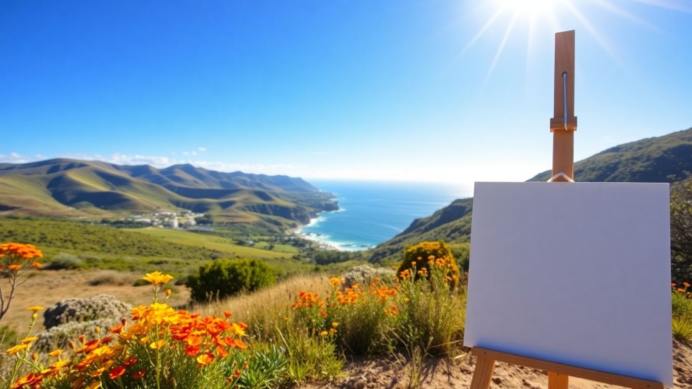 Artist painting Western Australian landscape