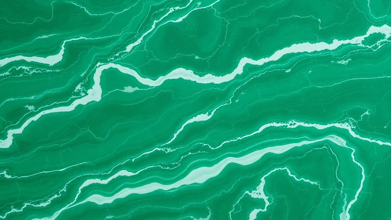Polished Ming green marble with intricate veining.