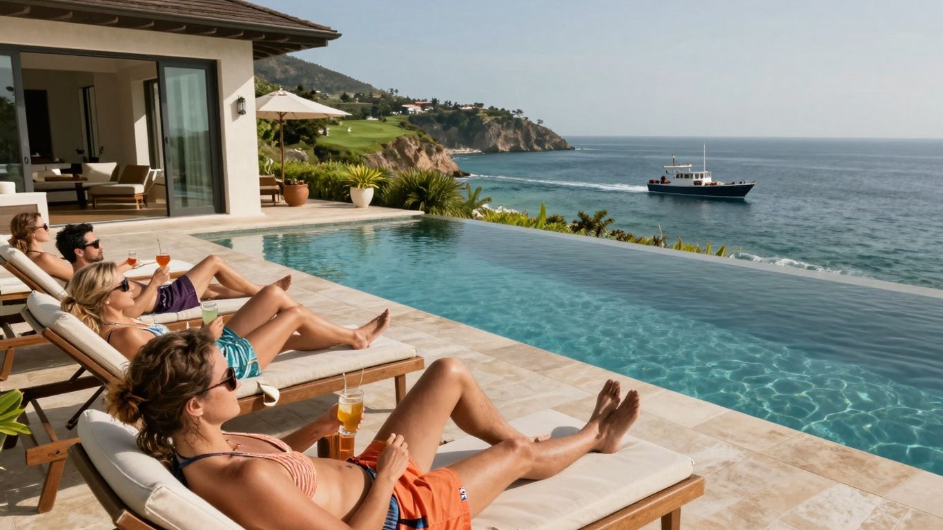 Cabo bachelor party villa, pool, ocean, fishing, golf.