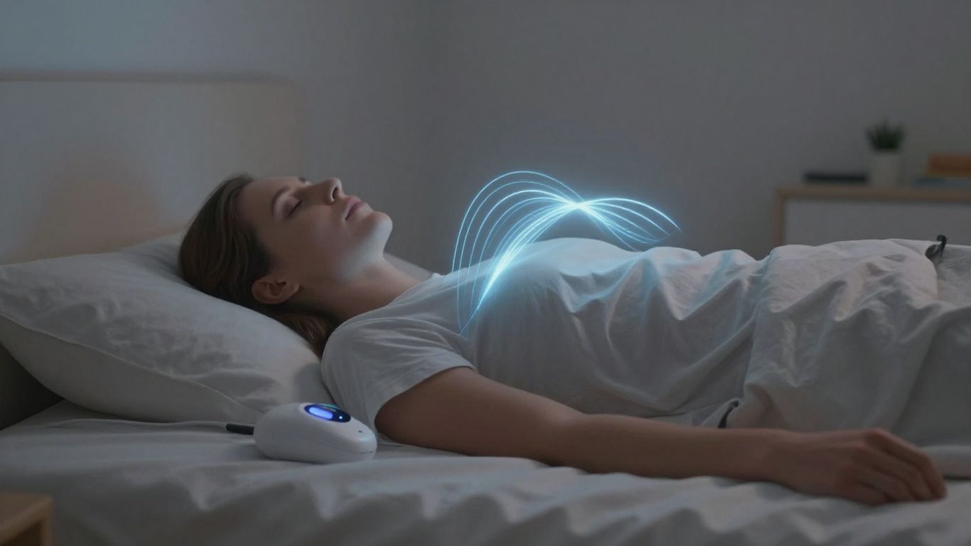 Person relaxing during a Hugo PEMF session.