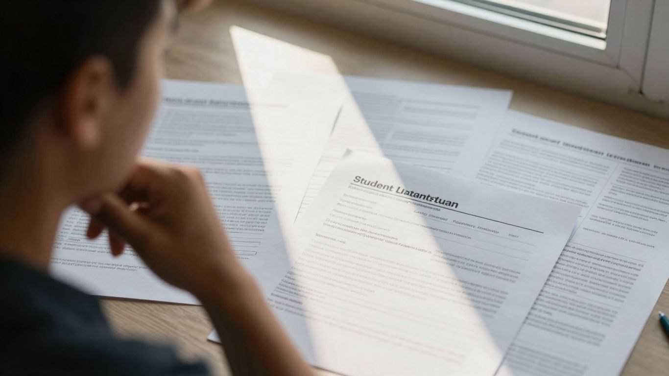 Student loan documents with a clear path forward.