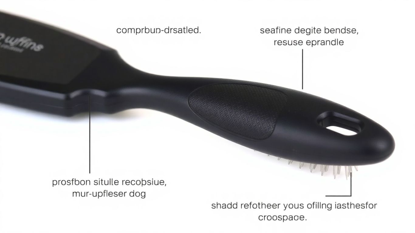 Ruff 'N Ruffus Slicker Brush with ergonomic handle and bristles.