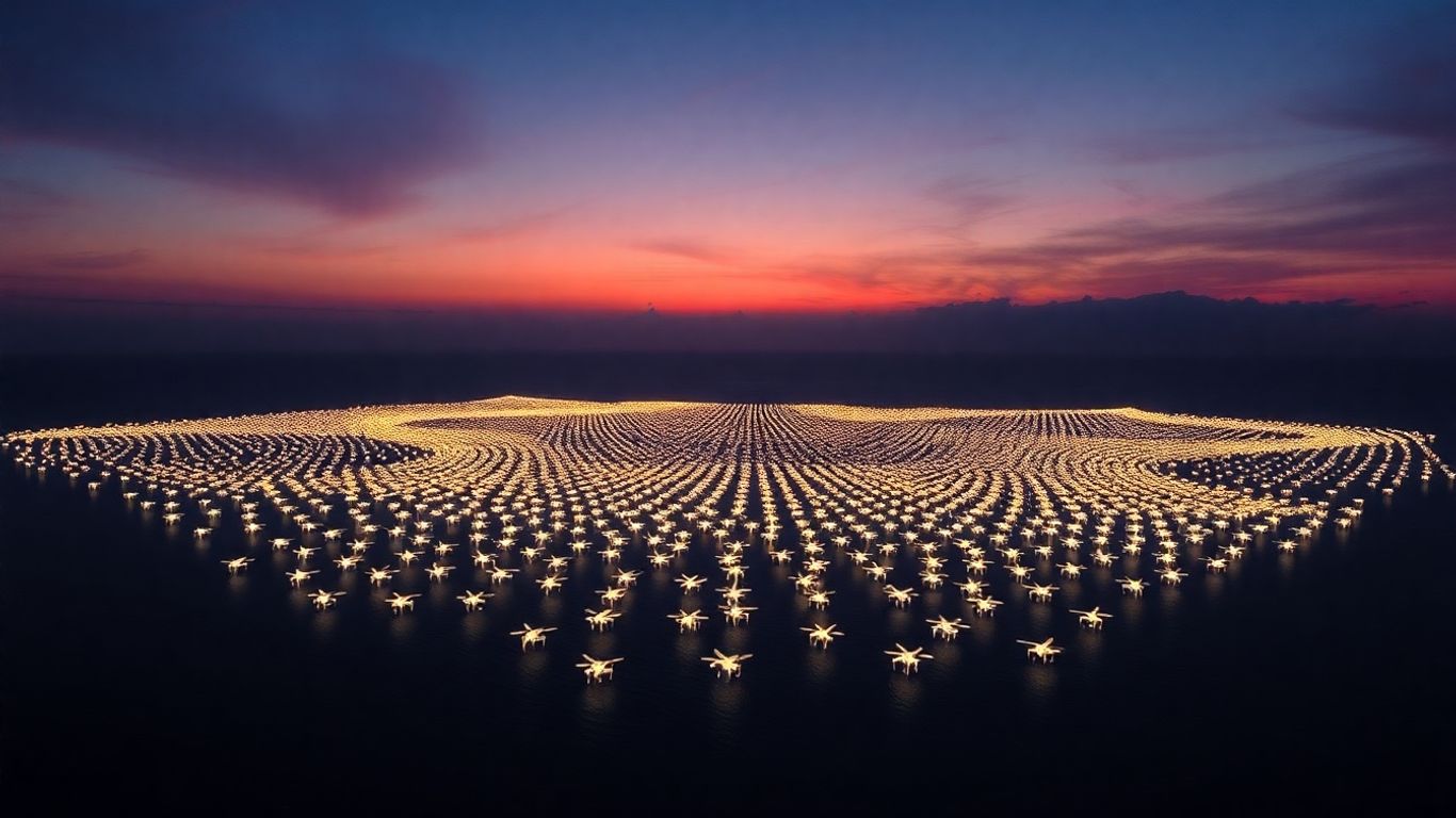 Bali wedding drone show spectacle