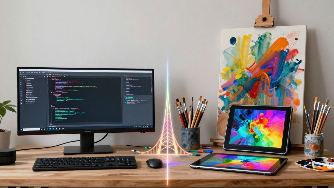 Code and creativity merging visually