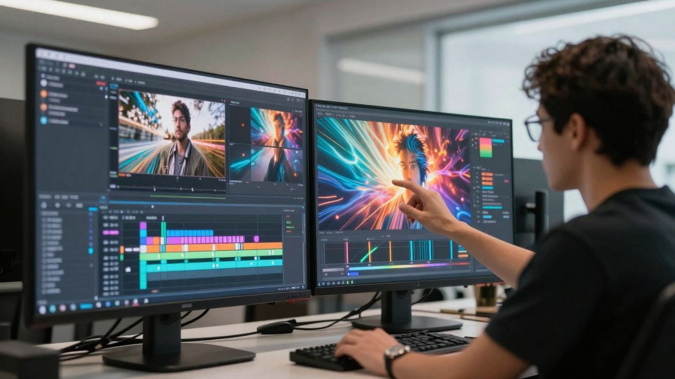 Creator using AI for faster video editing